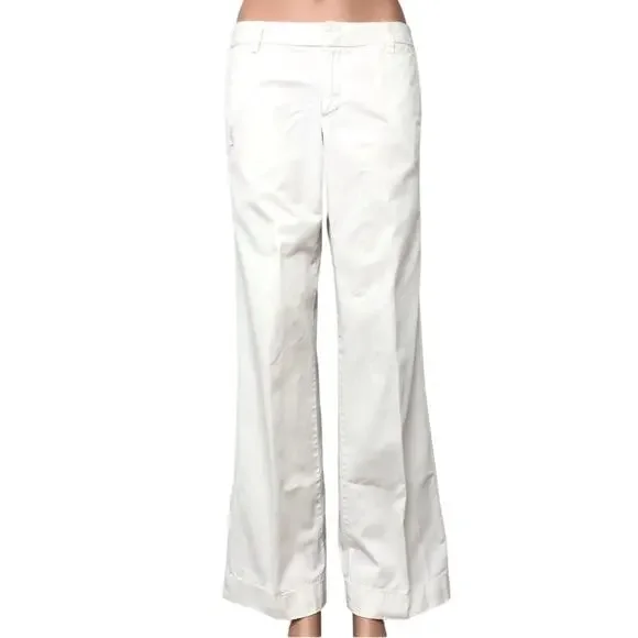 Gap Original White Khaki Original Boy Cut Wide Leg Distressed Trouser Style Pant - Picture 1 of 16